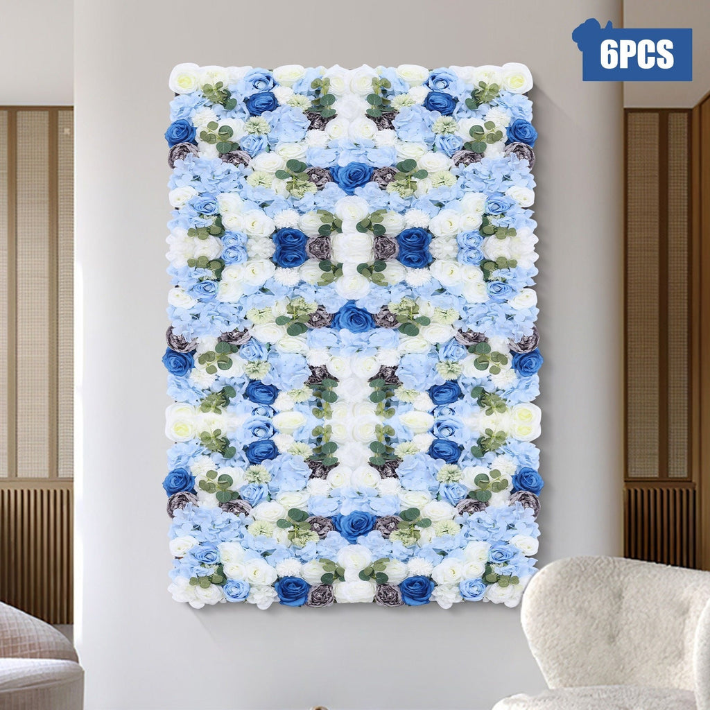 6pcs Artificial Flower Wall Panels | 15.74"x 23.62" Fabric Flower Panels for Outdoor Garden Backyard Fence Privacy Screen and Indoor Wall Decor, OUKANING Brand