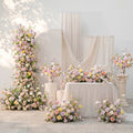 White & Pink Silk Wedding Full Floral Decor Set Arch Aisle Table Flower Arrangement for Romantic Weddings & Proposals | Wedding Floral Decor
