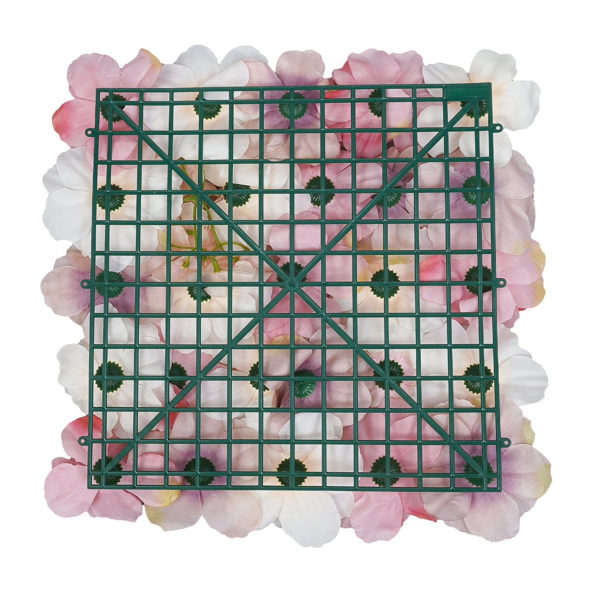 12pcs Pack Panel Artificial Flower Wall Backdrop Suitable for Weddings, Birthdays, Graduation - Hanging Panels with White, Champagne & Pink Blooms, Plastic Floral Panels for Parties, Setup for Decor,