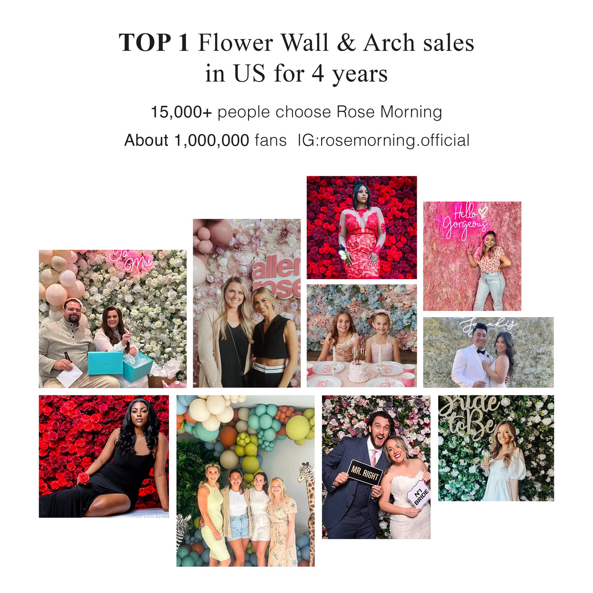 Melirae 5D Fabric Artificial rolling up curtain flower wall Free Shipping