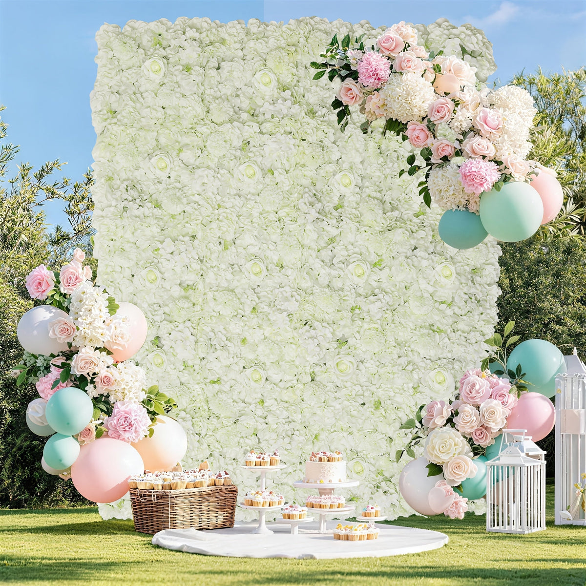 48pcs White Simulated Flowers, Background Flower Wall, Preferred for Activities, Used for Mother'S Day, Independence Day, Weddings, Celebrations, Birthdays, Parties, Anniversaries, Decorations, Essential Items for Festivals