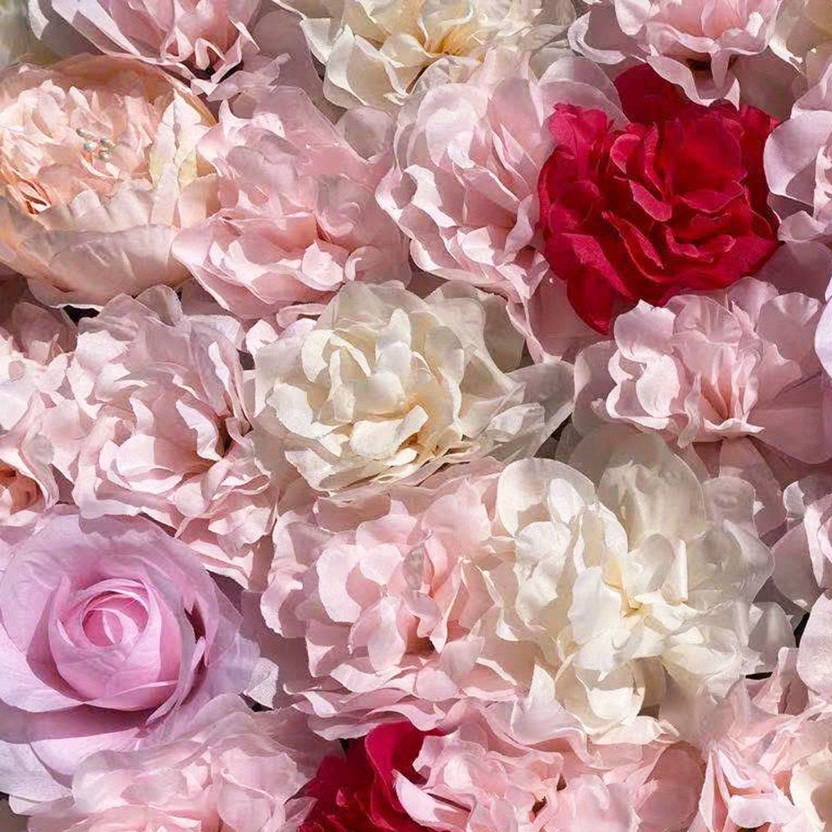 20pcs Pack Artificial Flower Wall Panels Suitable for Outdoor/Indoor Privacy Screen, Fence Covering & - Realistic Silk Flower Panels with Light Pink Roses, Light Yellow Suitable for Garden, Backyard, Weddings, Parties - HomeEcho