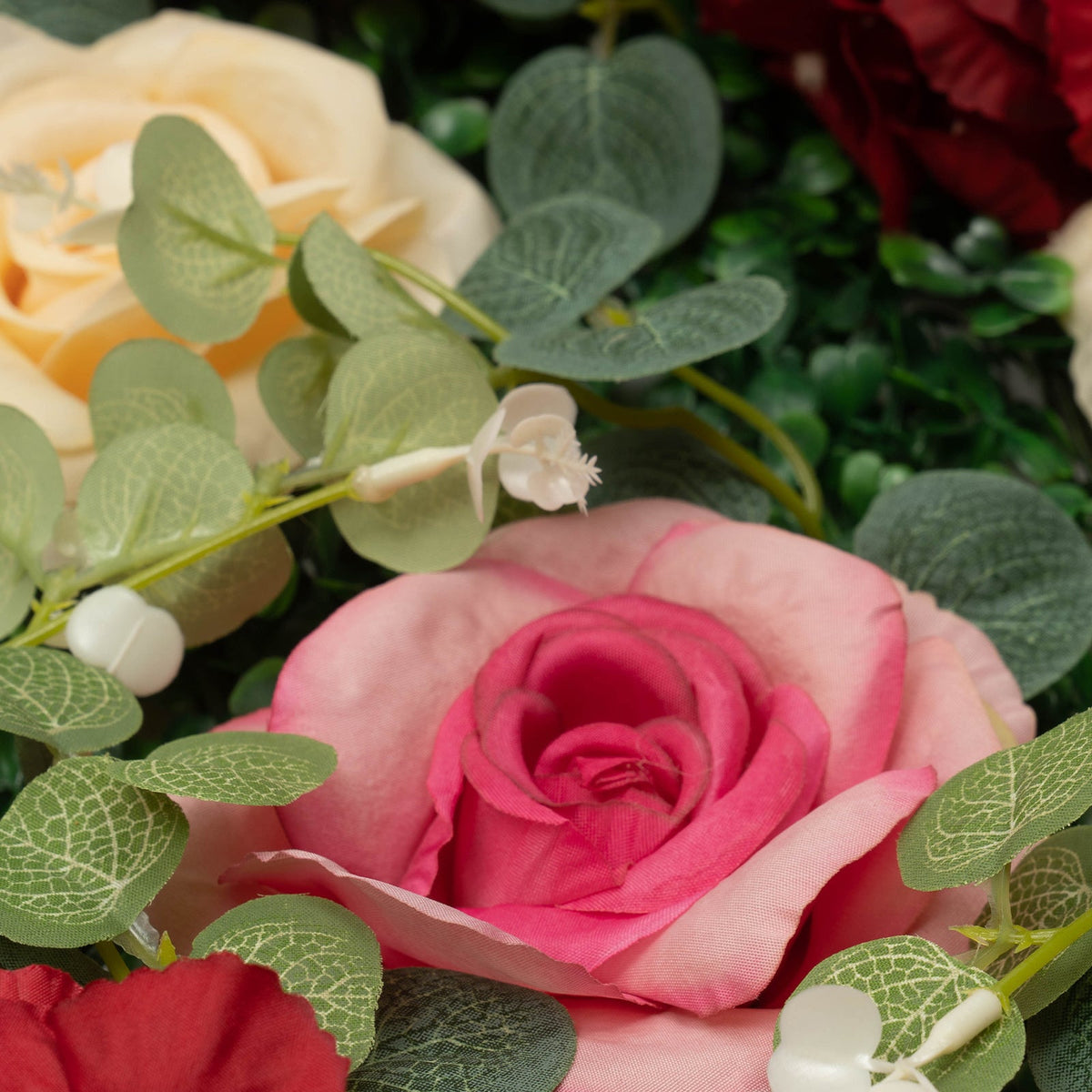 Artificial Flower Wall Panels, 12pcs 40x60cm Flower Wall Mat Silk Rose Flower Wall Decor, 3D Flower Wall Panel for Backdrop Wedding Birthday Party Home Decorations (12pcs, 15.7 * 23.6in)