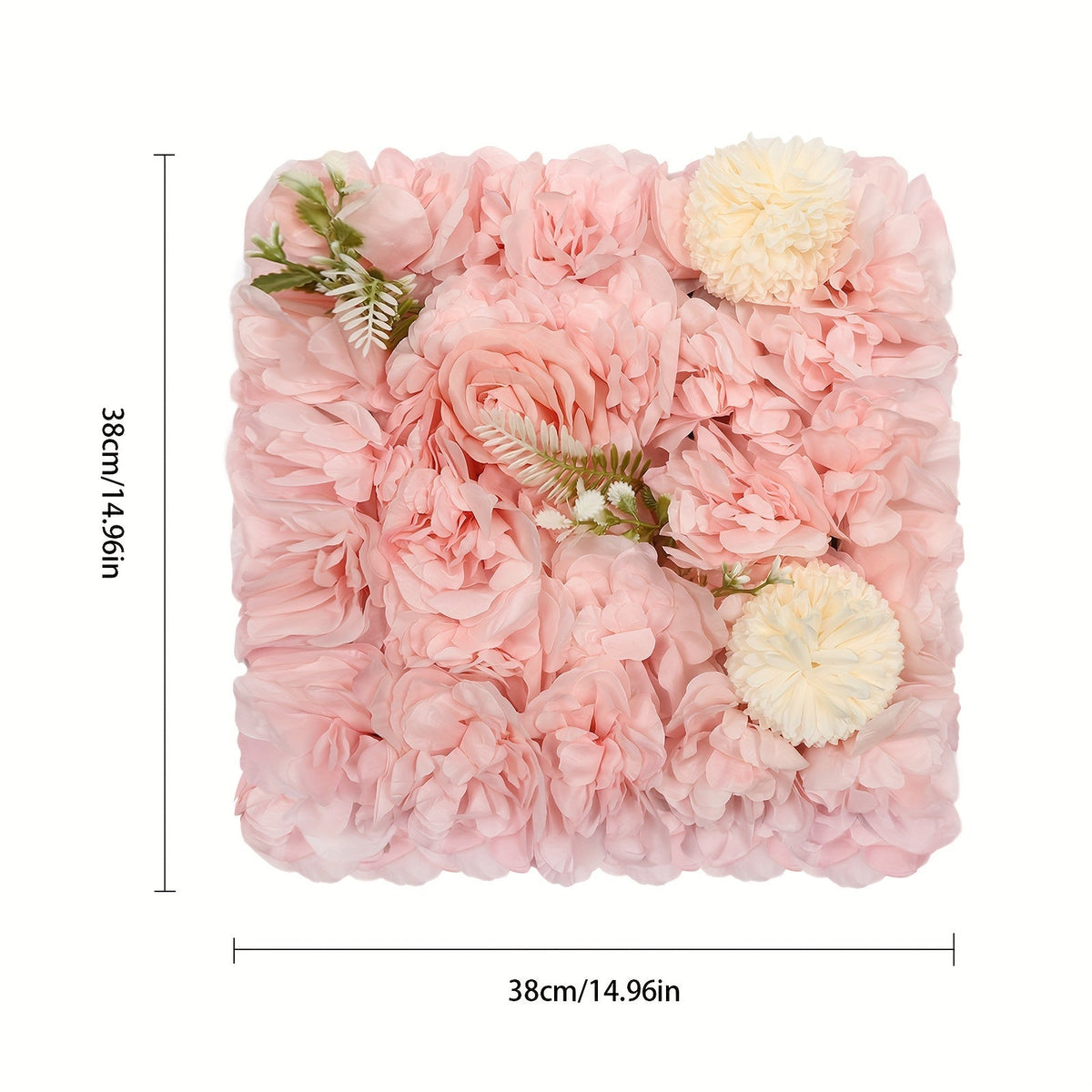 3D Flower Wall Panel-12pcs Artificial Flower Wall Background Rose Mat for Wedding Backdrop Wall Decor Shop Photo Backdrop Floral Wall Arrangement 15*15in, 38 * 38cm