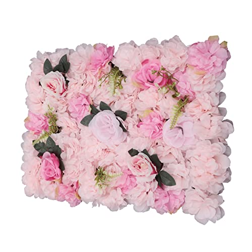 Flower Wall Panels 12pcs 24x15 Inch Artificial Wall Flower Backdrop for Wedding Party Baby Bridal Shower Decor, Hanging Fake Silk Flower Backdrop Wall Decor (Light Rose) - Light Rose