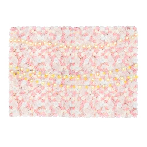 Flower Wall Panel Backdrop 12 Pcs 24 x 16 Inch Artificial 3D Silk Dahlia Rose Wall Floral Backdrop for Wedding Party Baby Bridal Shower Decor, Wall Flower Backdrop Decoration (Yellow Pink) - Yellow Pink