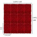12pcs Flower Wall Panel Backdrop- 24 X 16 Inch Red Wall Decor Artificial Hydrangea Floral Panels for Wedding Party Baby Bridal Shower Christmas Wall Decor- 3D Fake Flower Backdrop Decoration