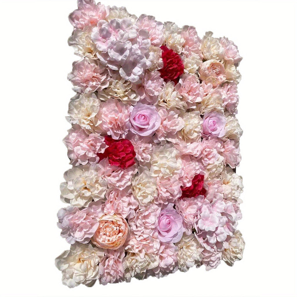 20pcs Pack Artificial Flower Wall Panels Suitable for Outdoor/Indoor Privacy Screen, Fence Covering & - Realistic Silk Flower Panels with Light Pink Roses, Light Yellow Suitable for Garden, Backyard, Weddings, Parties - HomeEcho