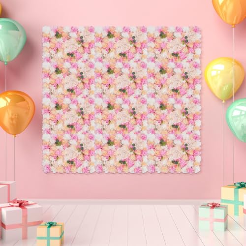 12 PCS Artificial Flower Wall Panels(Purple) - Pink