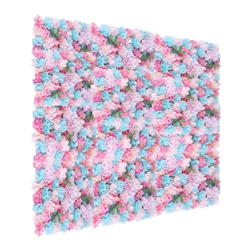 12 PCS Artificial Flower Wall Panels(Purple) - Blue+pink