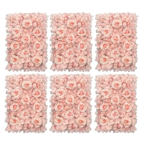 Blush Blooms Decor Flower Panels for Flower Wall (6 Pack) 24 Inch by 16 Inch Each | Flower Wall, Backdrop, Weddings, Event Decor, Bridal & Baby Shower, and Photography Décor (Red) - Gradient Pink (6 Pack - Big Panels)