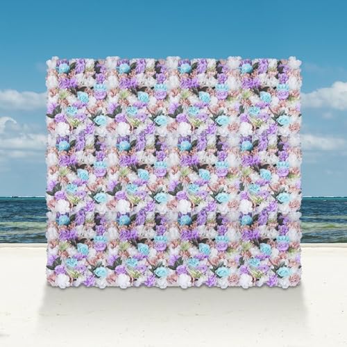 12 PCS Artificial Flower Wall Panels(Purple) - Purple