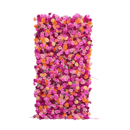 5D Artificial Flower Wall Panels,4 ft × 8 ft,Without Stand,Dopamine Peach - Dopamine Peach