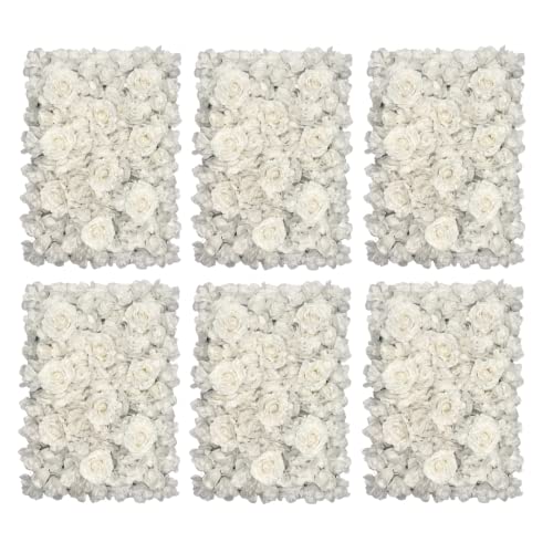 Blush Blooms Decor Flower Panels for Flower Wall (6 Pack) 24 Inch by 16 Inch Each | Flower Wall, Backdrop, Weddings, Event Decor, Bridal & Baby Shower, and Photography Décor (Red) - White (6 Pack - Big Panels)