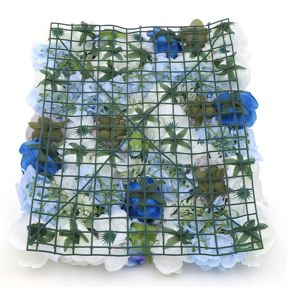 6 Pack Large Artificial Flower Wall Panel with -like Hydrangea & Roses - Blue Wedding Backdrop, Reusable Panels (23.6"x15.7") for /Outdoor Party Decor, Plastic Flowers for Wedding Arch, Bridal, Photo Background - Easy