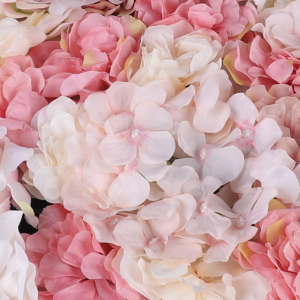 TFCFL 6PCS 23.6" X 15.7" Artificial Flower Wall Panels Autumn Pink Silk Rose Wall Decor Artificial Flower Wall Backdrop for Wedding, Party, Home Decoration