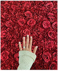 Blush Blooms Decor Flower Panels for Flower Wall (6 Pack) 24 Inch by 16 Inch Each | Flower Wall, Backdrop, Weddings, Event Decor, Bridal & Baby Shower, and Photography Décor (Red) - Red (6 Pack - Big Panels)