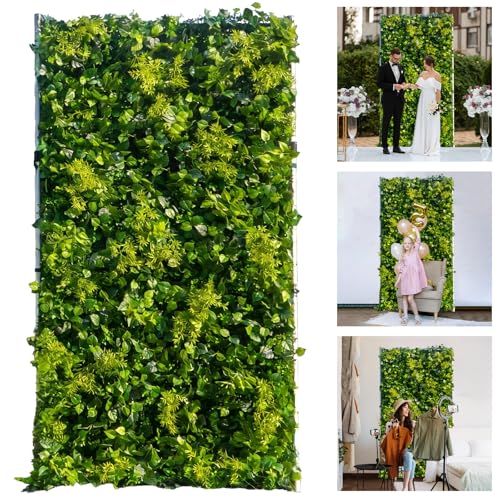 4ft*8ft Artificial Flower Wall Panels, 3D Silk Rose Floral Backdrop - Greenery / 4ft*8ft