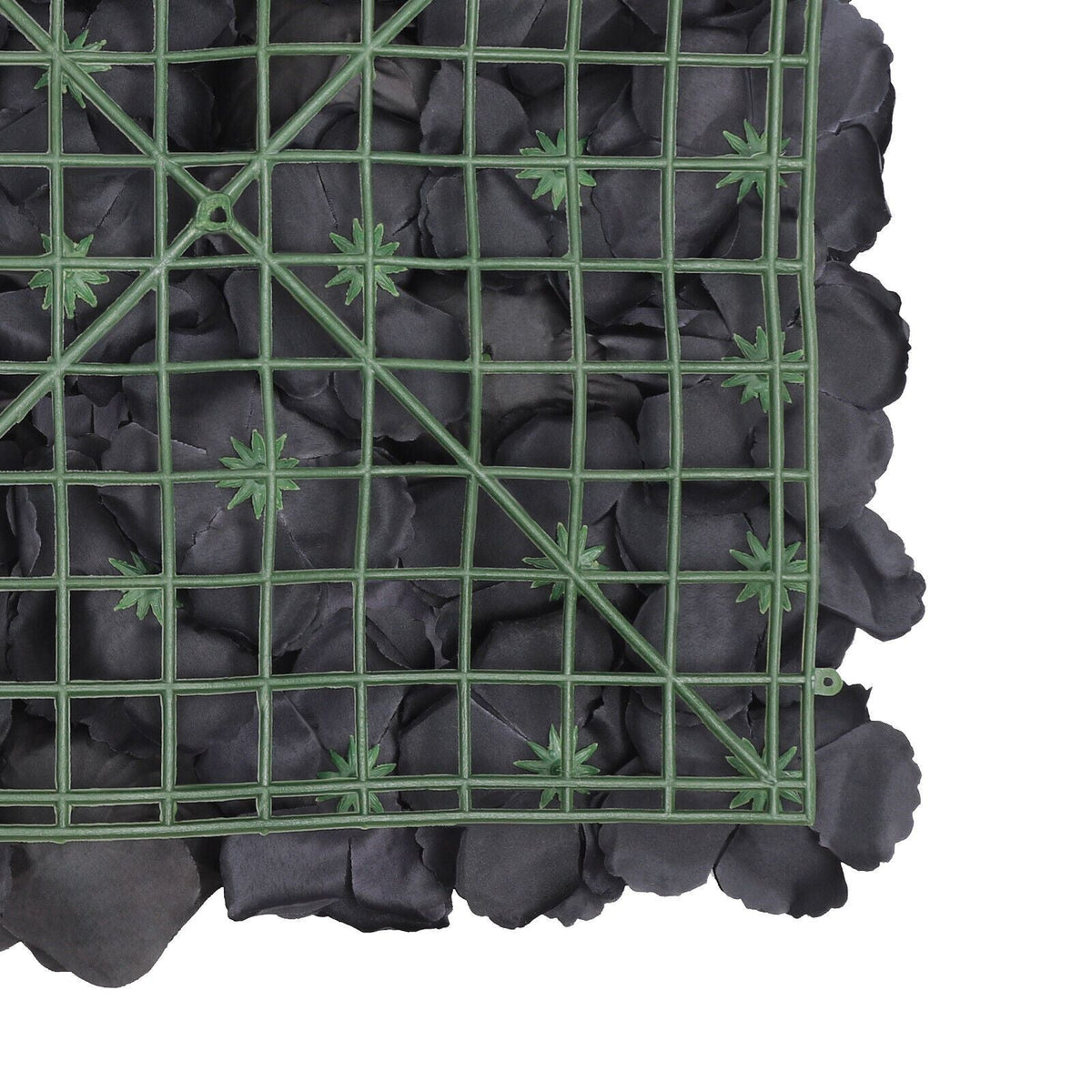 15" X 15" Black Rose Artificial Flower Wall Panels, 12pcs Artificial Flowers Decoration, Artificial Flower Wall Panel, Black Flowers Wall Rose Wall Background, 3D Floral Backdrop Wall Decor