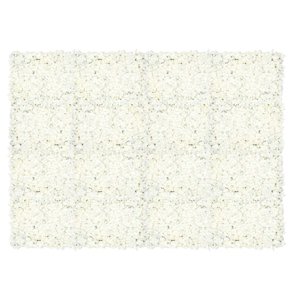 20-Pack White Artificial Flower Wall Panel 40x60cm for Wedding Party Decorations