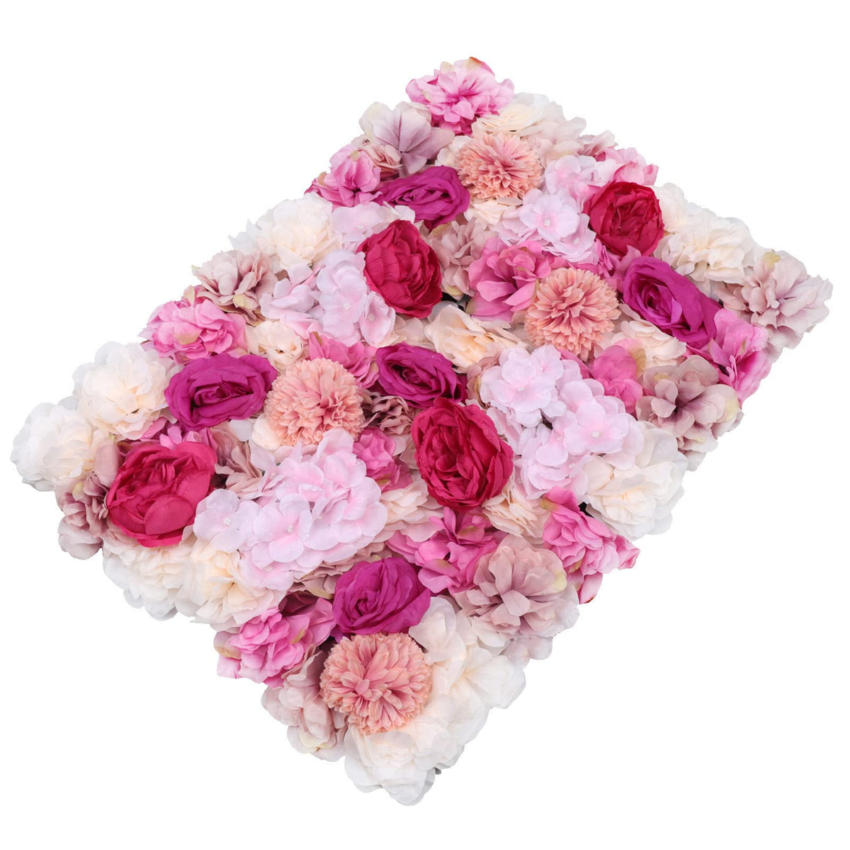 TFCFL 6 Pcs Flower Wall Panels 3D Floral Wall Backdrop Flower Decor, 23.6" X 15.7" Silk Rose Wall Artificial Flower Wall Backdrop Faux Flower Panel for Wedding Party Nursery Photo Background