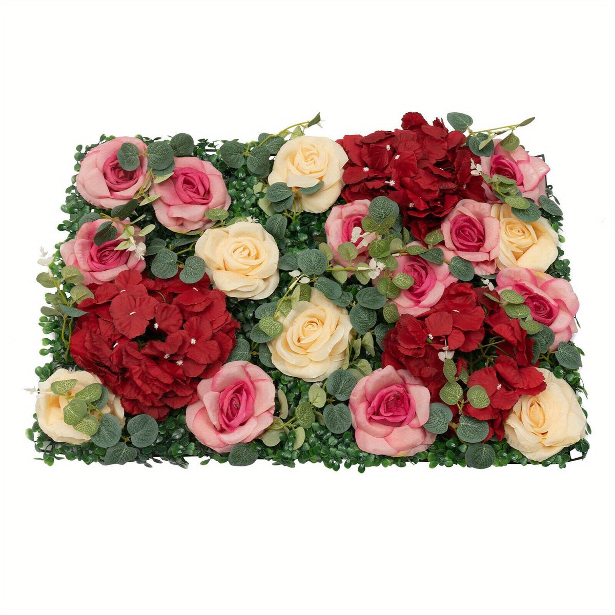 Artificial Flower Wall Panels, 12pcs 40x60cm Flower Wall Mat Silk Rose Flower Wall Decor, 3D Flower Wall Panel for Backdrop Wedding Birthday Party Home Decorations (12pcs, 15.7 * 23.6in)