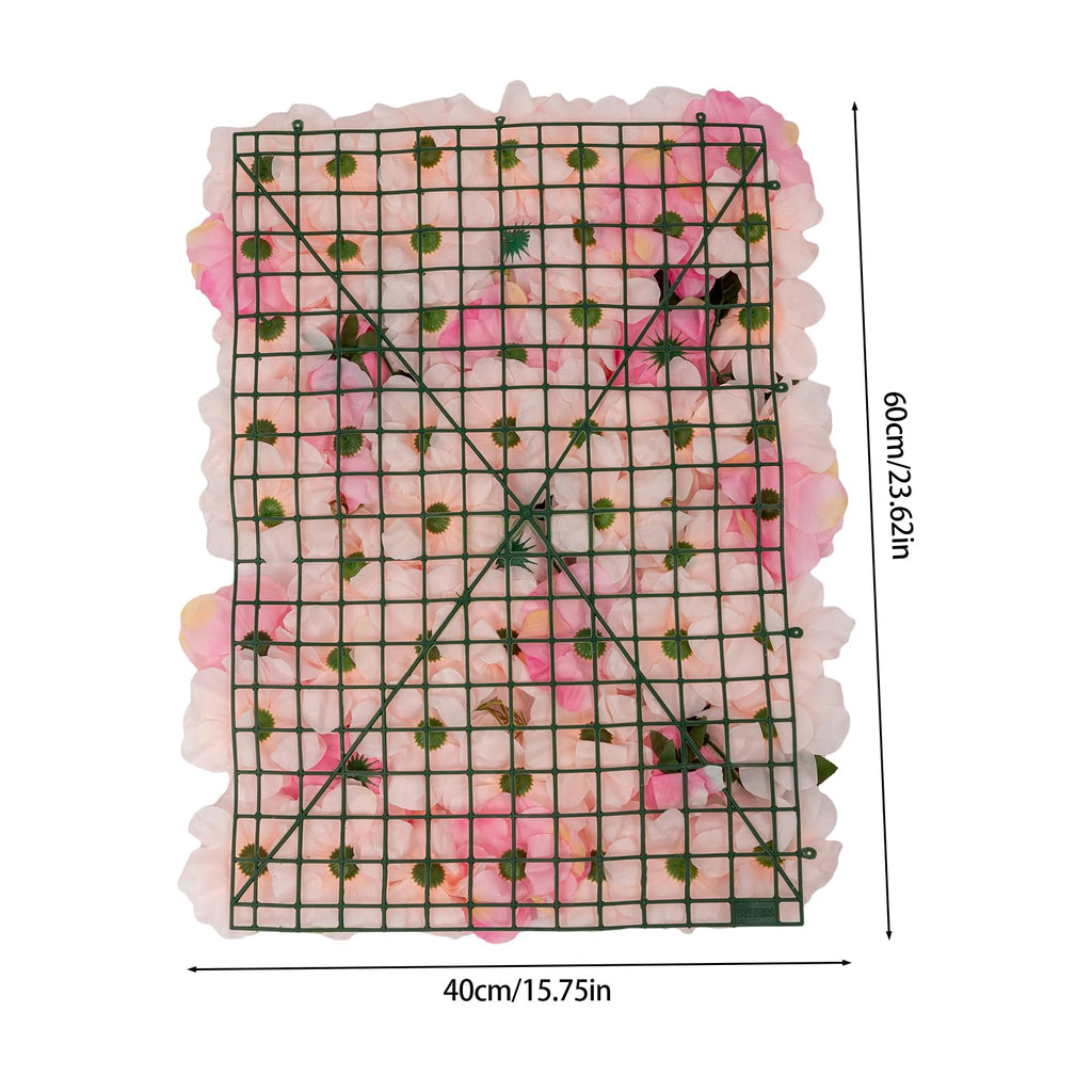 20 Pcs Flower Wall Panels,Artificial Floral Backdrop,Flower Panels for Event Party Wedding Decor,Light Pink Dahlia Rose & Watercress,23.62x15.75''