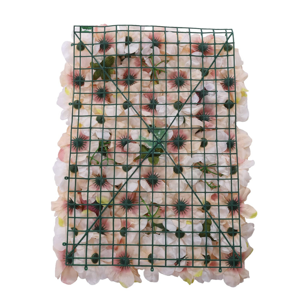 Flower Wall Panel Floral Backdrop - 6 Pcs Pink and Yellow Wall Decor, 24" X 16" Silk Rose Wall 3D Artificial Flower for Wedding Backdrops, Wedding Aisles, Flower Parties
