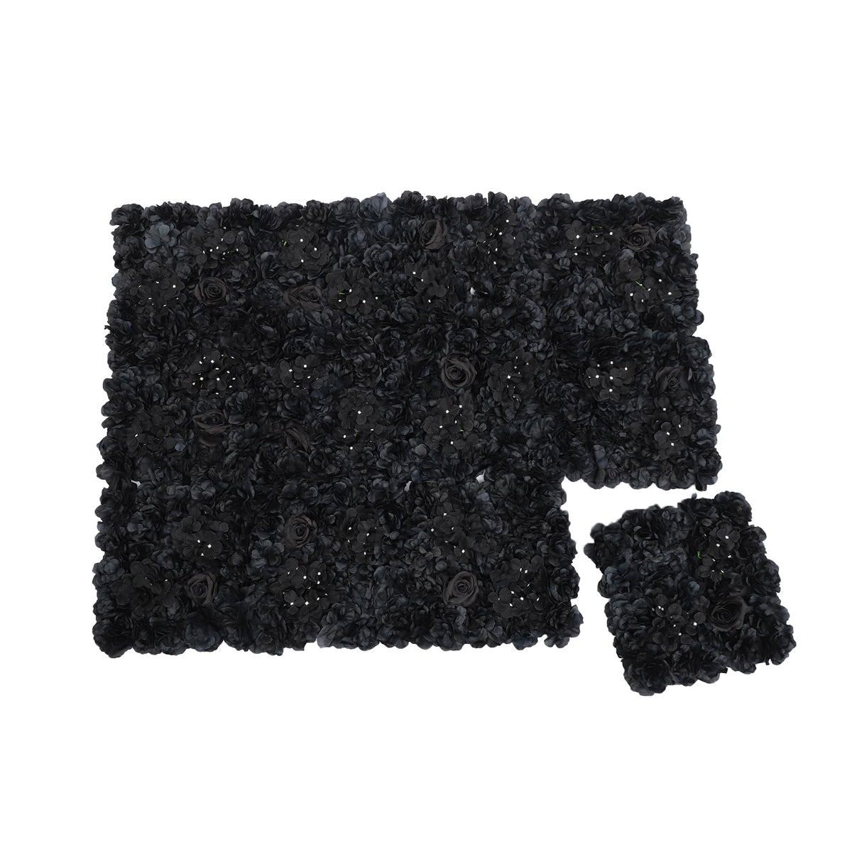 12pcs Artificial Flower Wall Panel 15 * 15inches Black Rose 3D Handmade Faux Flower Floral Wall Décor Backdrop Gothic Style for Wedding Birthday Halloween Bachelorette Party Wall Decoration