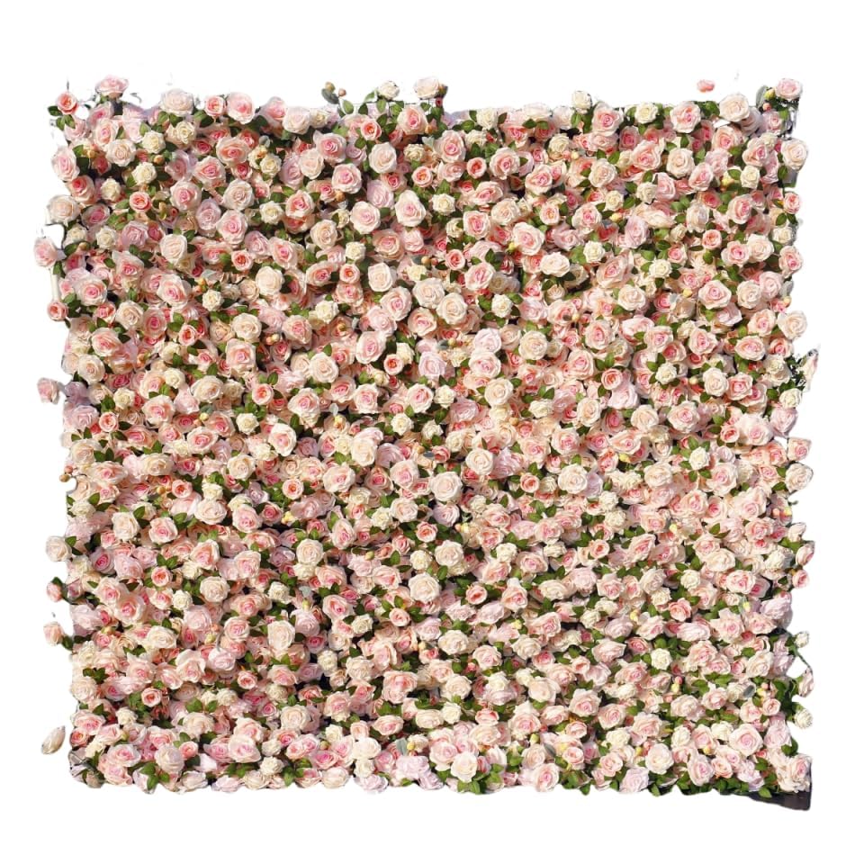 Artificial Pink Flower Wall, 8 * 8FT