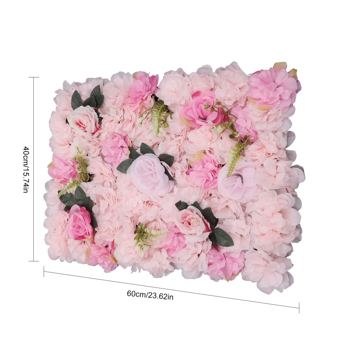 Flower Wall Panels 12pcs 24x15 Inch Artificial Wall Flower Backdrop for Wedding Party Baby Bridal Shower Decor, Hanging Fake Silk Flower Backdrop Wall Decor (Light Rose)
