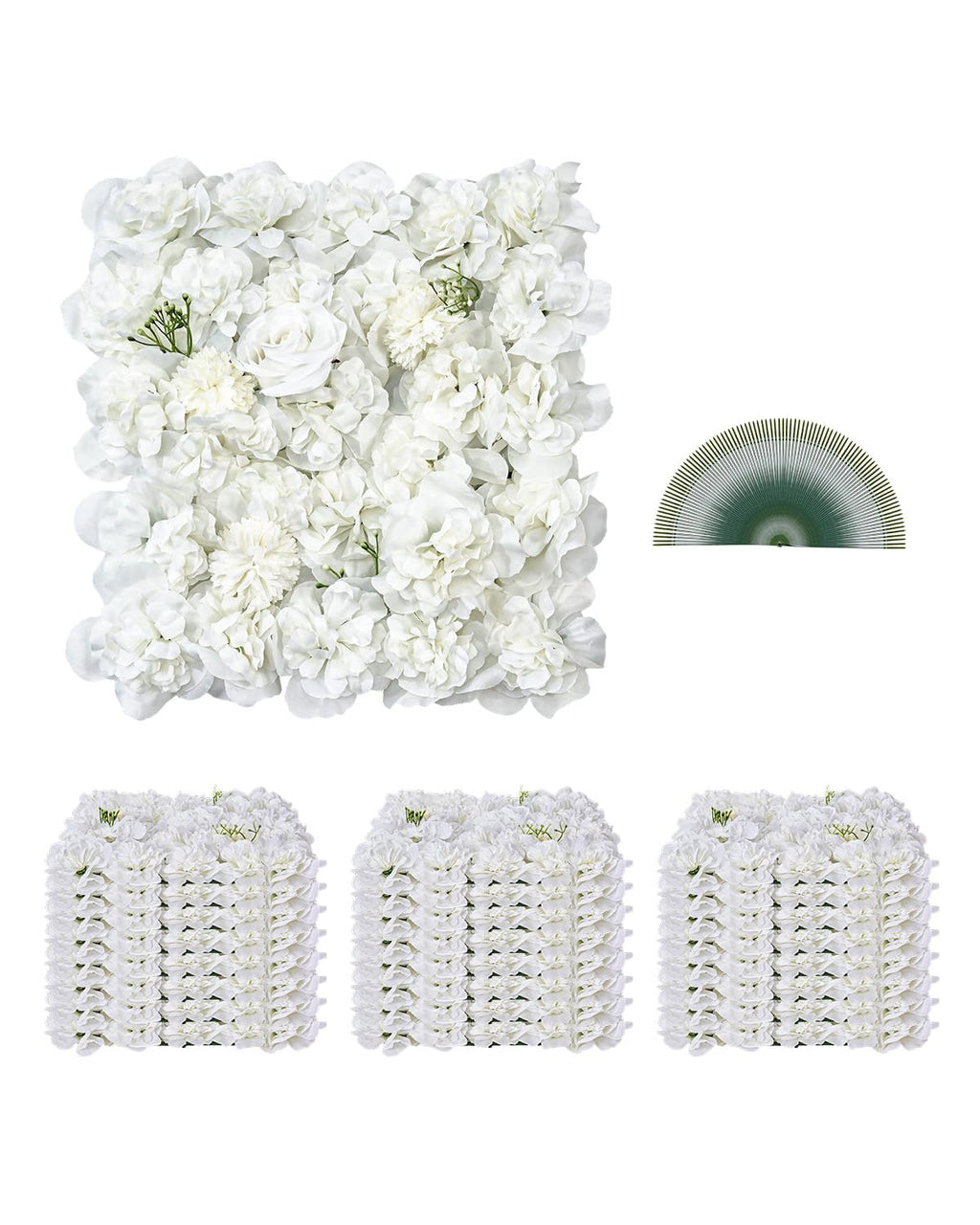 DNYSYSJ Flower Wall 12PCS 23.62"" x 15.75"" x 0.79"" Lifelike Pink & White Hydrangea Artificial Flowers Panel Silk Fabric Floral Wall Mat Rose Flower Wall Backdrop Decors, VUIFGBP4HRP04