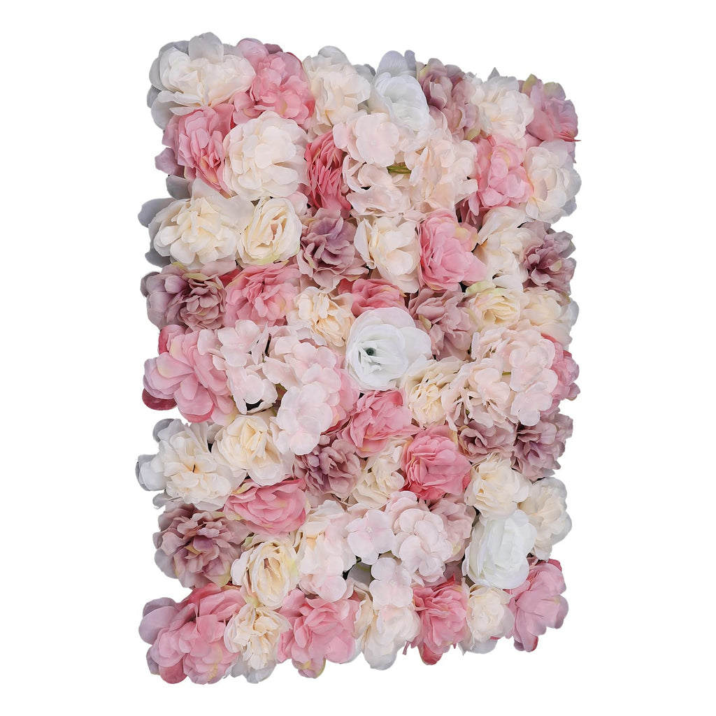DNYSYSJ Flower Wall 12PCS 23.62"" x 15.75"" x 0.79"" Lifelike Pink & White Hydrangea Artificial Flowers Panel Silk Fabric Floral Wall Mat Rose Flower Wall Backdrop Decors, VUIFGBP4HRP04