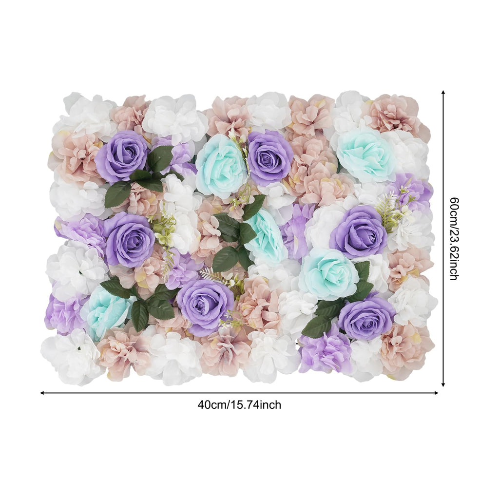 12 PCS Artificial Flower Wall Panels(Purple)