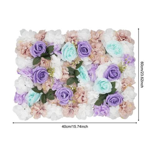 12 PCS Artificial Flower Wall Panels(Purple)
