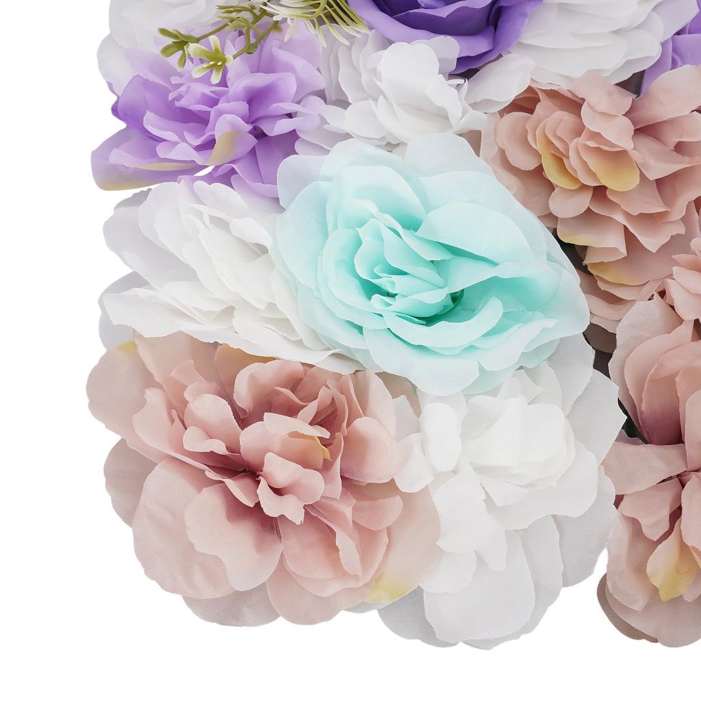 12-Pack Flower Wall Panel, 15"x23"Artificial Flower Wall Panels, Light Purple Dahlia & Pink Rose, Durable Silk, Artificial Floral Backdrop for Wedding Party Home Decor