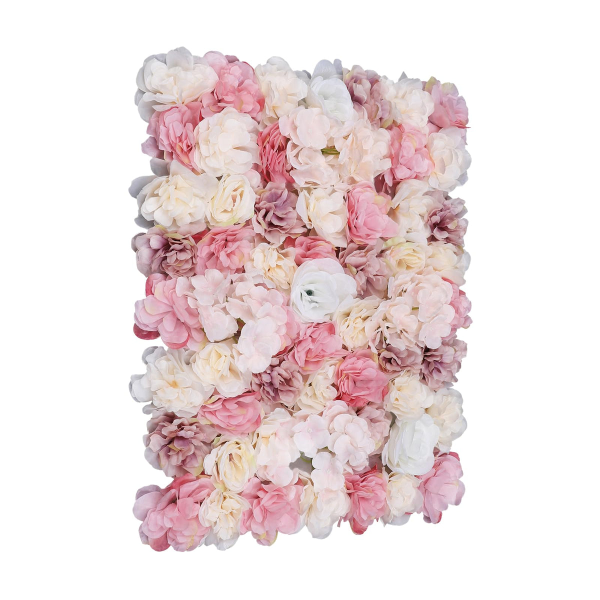 12Pcs Artificial Wall Flower Backdrop, 24" X 16" Flowers Wall Panel, 3D Decoration Silk Rose Hydrangea Wall Mat for Garden, Outdoor, Indoor, Party, Wedding and Photo Backdrop Decor