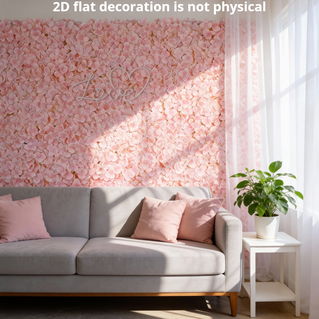 12pcs Blush & Flower Wall Panels - Realistic 2D Flat Artificial Flower Backdrop, Install Wedding/ Decoration, 15x15 Inches for Photo Booth Background, No Maintenance Required Suitable for Wedding Backdrop, 2D Flat