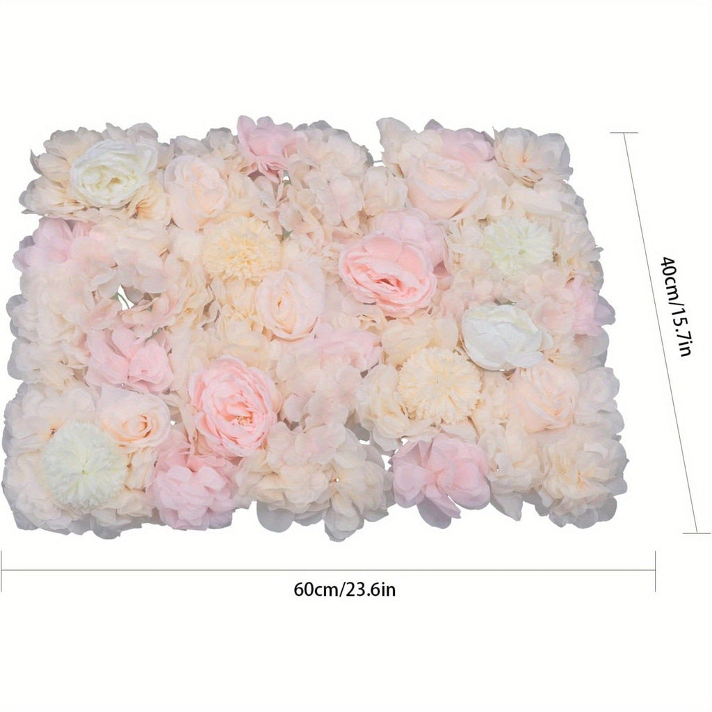 6pcs Artificial Flowers Wall Romantic Rose Flower Wall for Background Decoration Roses Wall Panel Hanging Wedding Venue Main Road Decor Silk Flower Panels Photo Backdrop Decor