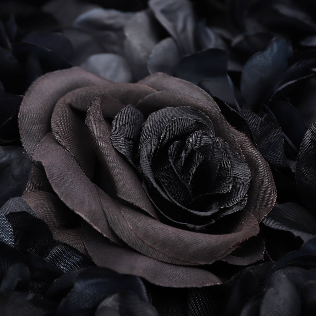 6pcs Black Flower Wall Panels, Artificial Flower Wall Panels, Flower Panels for Backdrop, 60 X 40 Cm/23.62 X 15.75 Inches, for Gardens, Patios, Landscapes