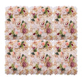 Flower Wall Panel Floral Backdrop - 6 Pcs Pink and Yellow Wall Decor, 24" X 16" Silk Rose Wall 3D Artificial Flower for Wedding Backdrops, Wedding Aisles, Flower Parties