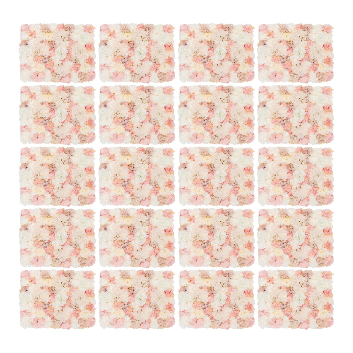 20Pcs Flower Wall Panel Artificial Floral Backdrop with Dahlia Roses Hydrangea Wall Decoration Backdrop for Weddings Grand Openings