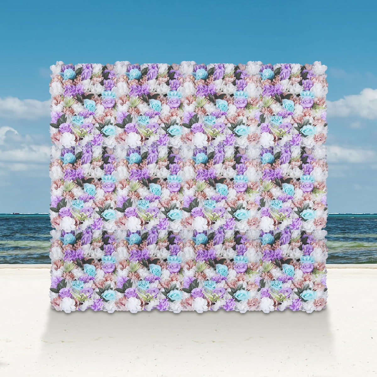 12 PCS Artificial Flower Wall Panels(Purple)