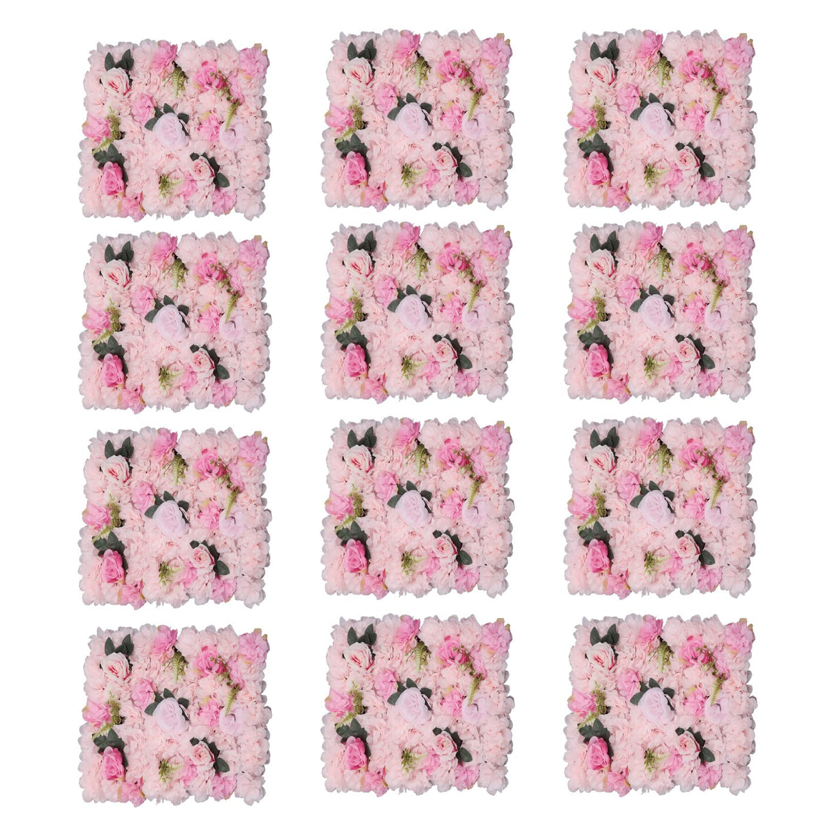 Flower Wall Panels 12pcs 24x15 Inch Artificial Wall Flower Backdrop for Wedding Party Baby Bridal Shower Decor, Hanging Fake Silk Flower Backdrop Wall Decor (Light Rose)