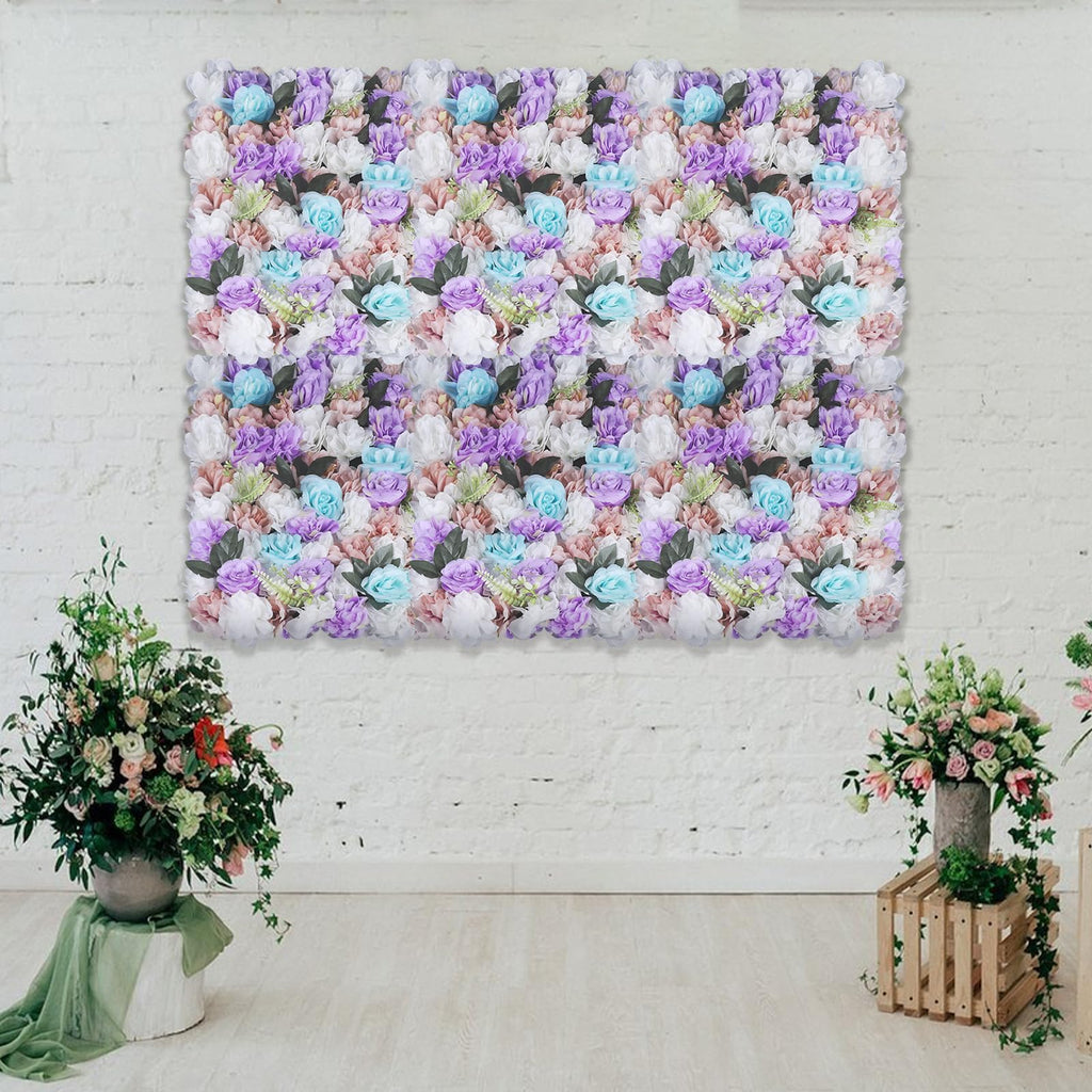 12 PCS Artificial Flower Wall Panels(Purple)