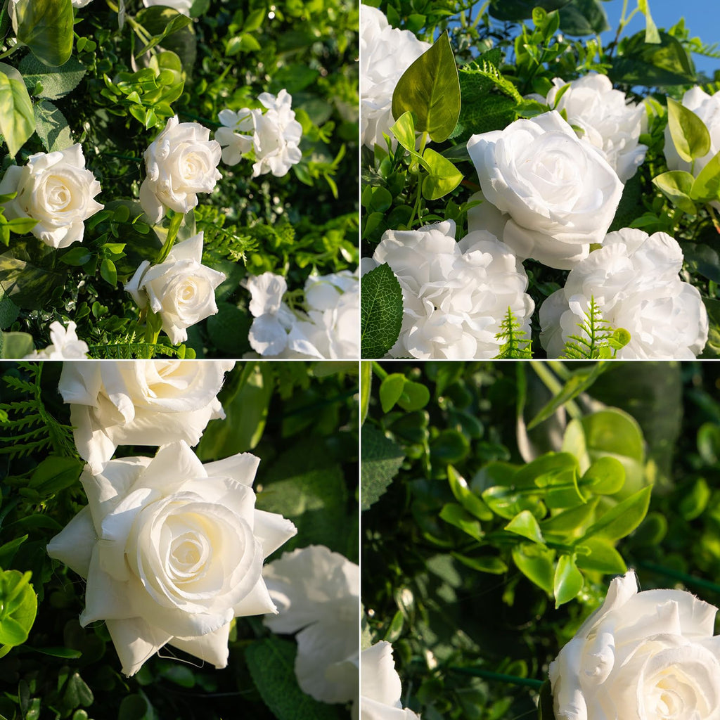 4ft*8ft Artificial Flower Wall Panels, 3D Silk Rose Floral Backdrop