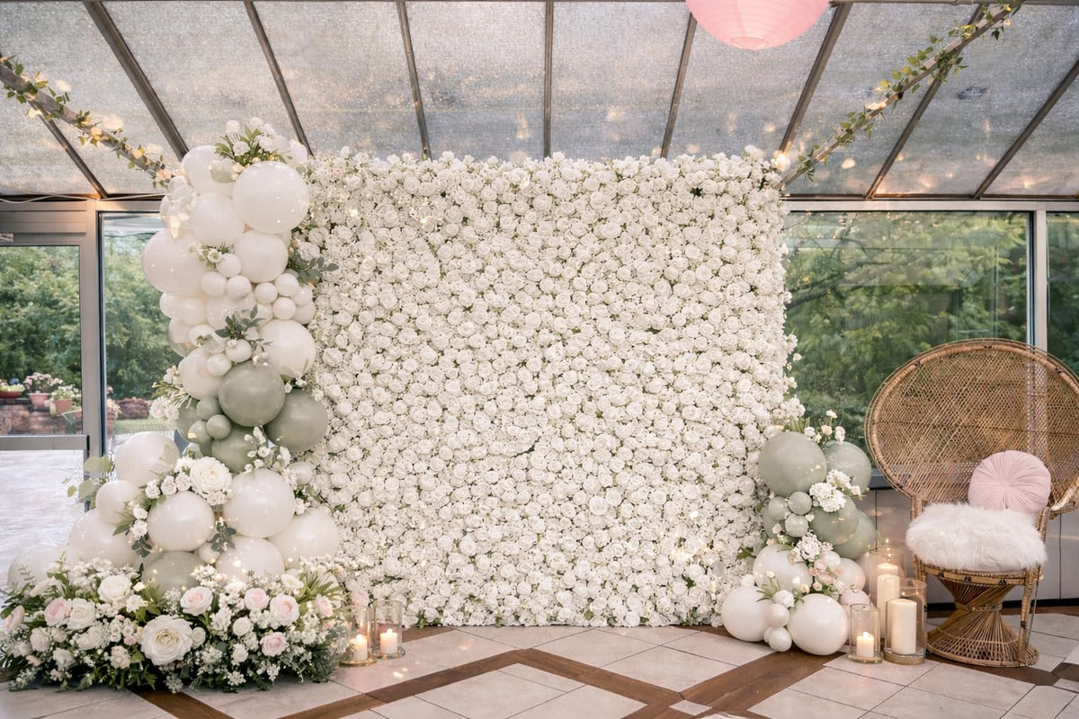 Artificial Pink Flower Wall, 8 * 8FT