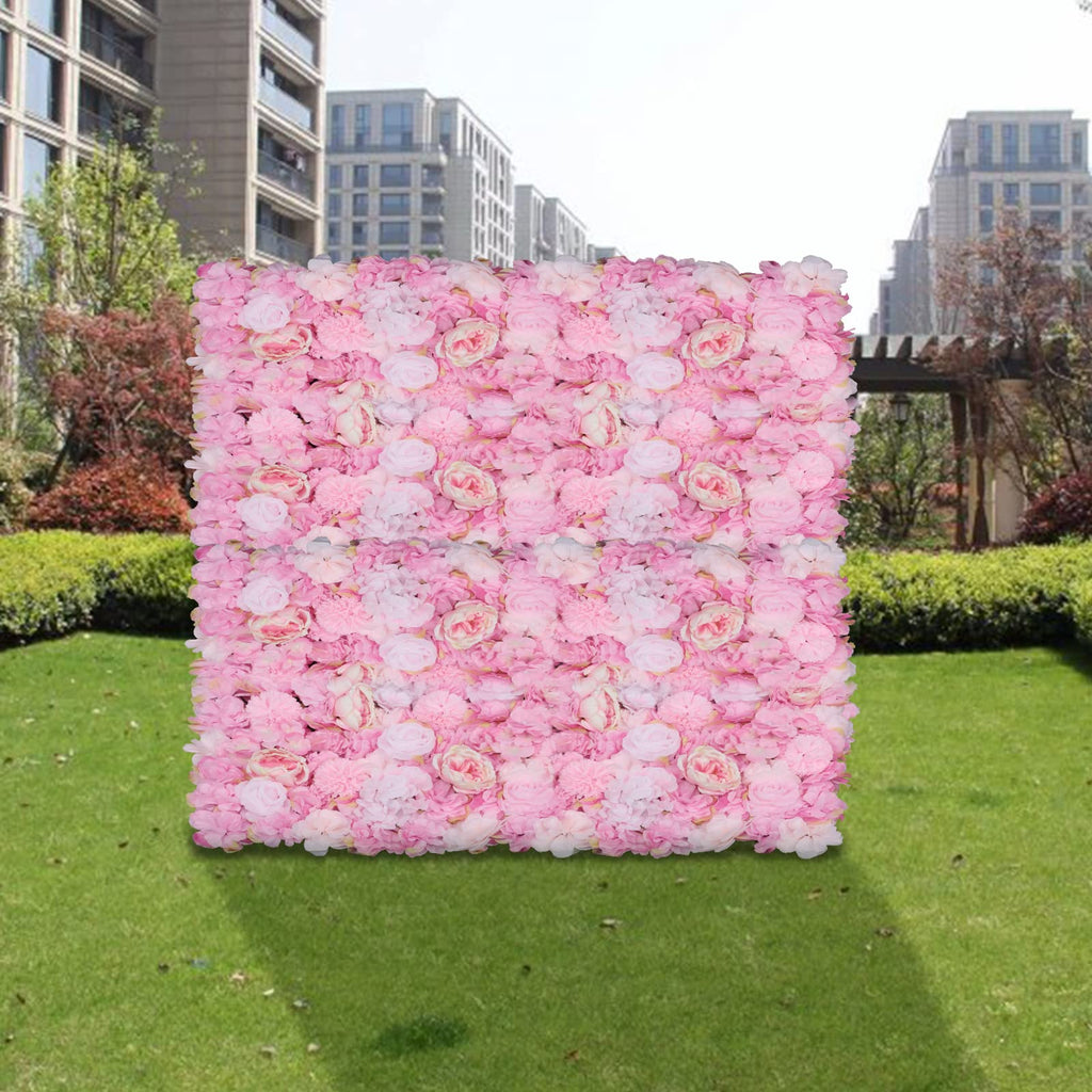 6PCs Flower Wall Panel,Silk Wall Panels Backdrop,Wedding Wall Decor,Dark Pink DIY 3D Floral Panels,Photo Fake Screen for Party Event,15.7 * 23.6inch (Dark Pink)