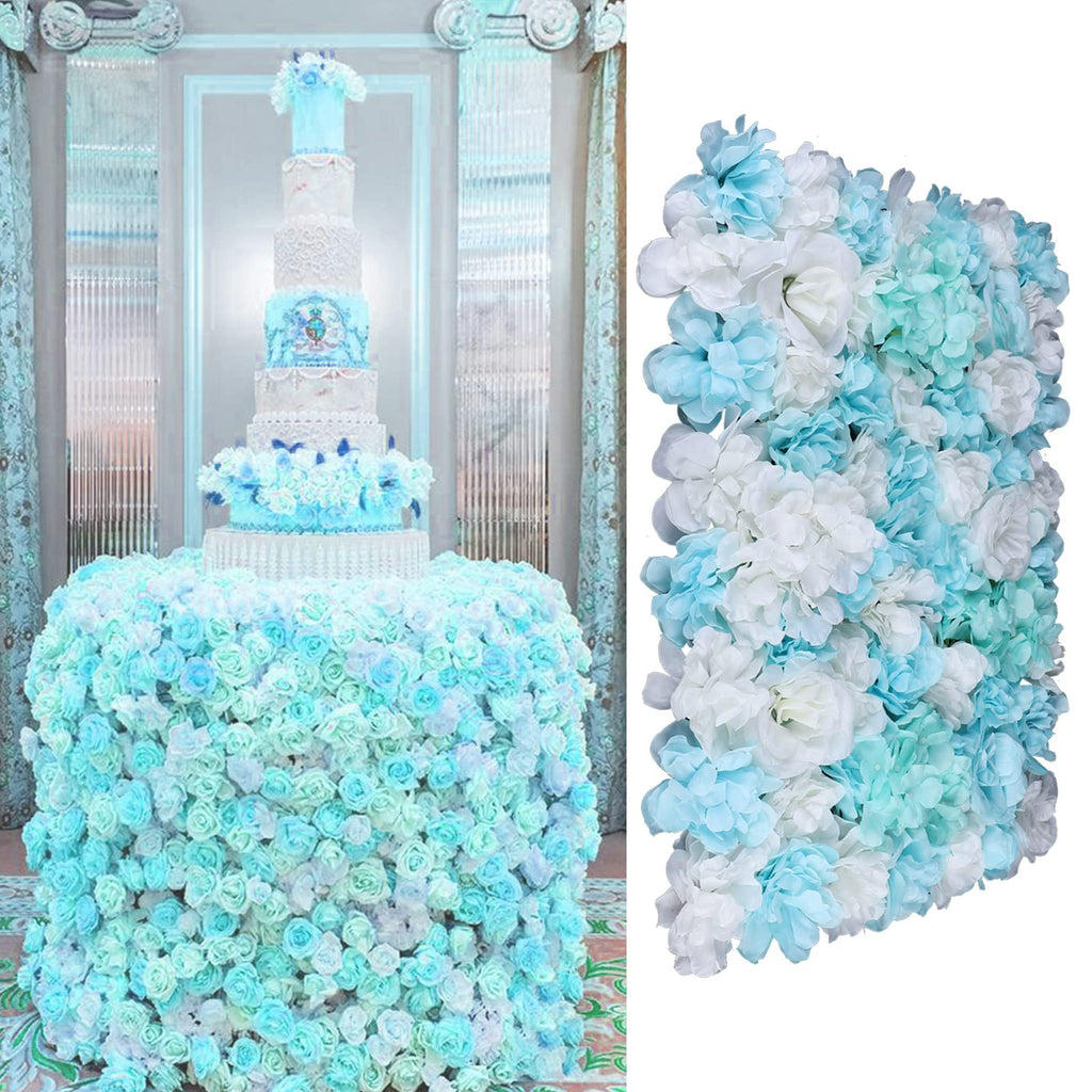 12 pcs Artificial Silk Flower Wall Panel,3D Artificial Flower Backdrop,Silk Mesh Wall Background, 3D Floral Mat for Wedding Party, Birthday, Decoration