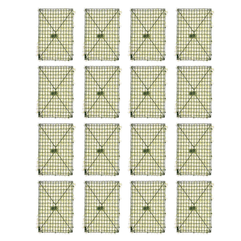 20-Pack White Artificial Flower Wall Panel 40x60cm for Wedding Party Decorations